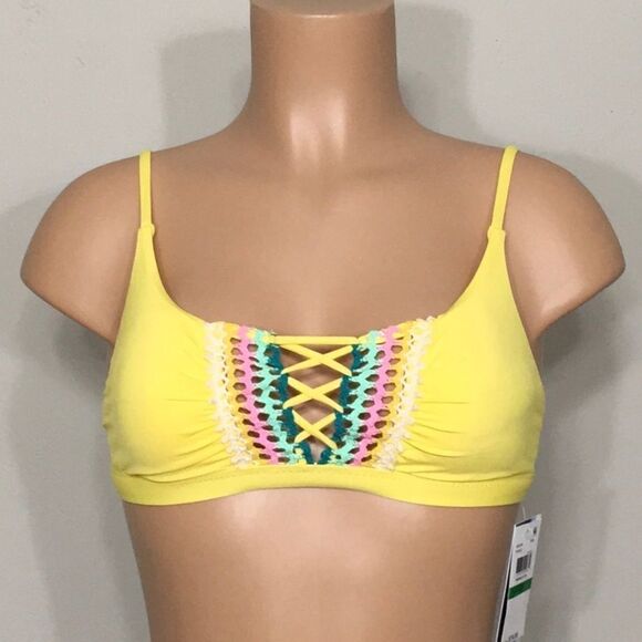Isabella Rose yellow bikini top. RUNS SMALL. NWT - Picture 1 of 5